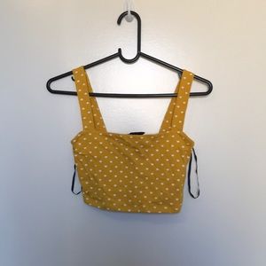 FOREVER 21 Heart Polka Dot Crop Top